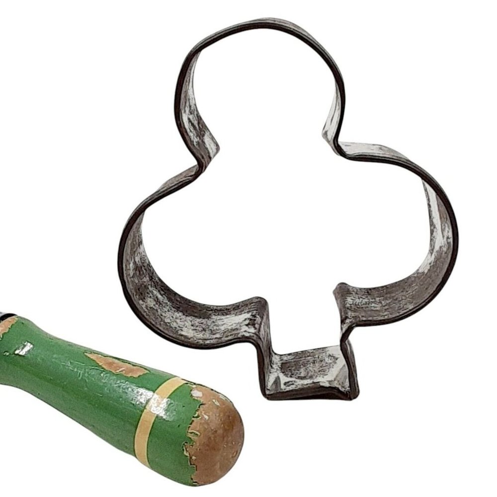 Shamrock Clover Antique Cookie Cutter St. Patricks Soldered Metal Tin Bakeware